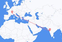 Flyg från Pune, Indien till Grenoble, Frankrike