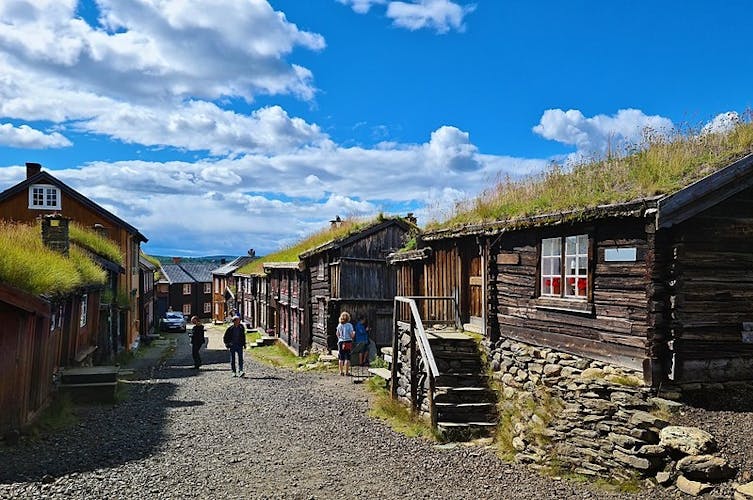 Photo of Traditional houses of copper mines town of Roros, Norway.