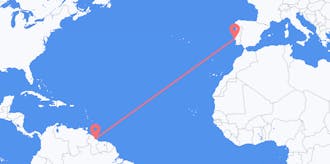 Lennot Guyanasta Portugaliin