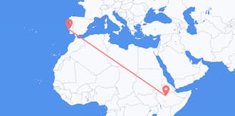 Vluchten van Ethiopië naar Portugal