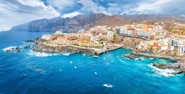 Photo of aerial view of beautiful landscape with Santa Cruz, capital of Tenerife, Canary island, Spain.