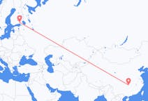 Lennot Zhangjiajielta, Kiina Lappeenrantaan, Suomi