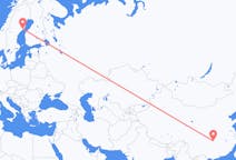 Lennot Zhangjiajielta, Kiina Uumajaan, Ruotsi