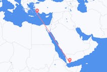 Flyg från Aden till Rhodes, England