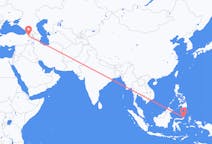 인도네시아 마나도에서 출발해 터키 카르스에게(으)로 가는 항공편