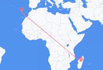 Flyreiser fra Antananarivo, til Funchal