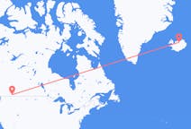 カナダのクランブルックから、アイスランドのアークレイリまでのフライト