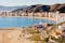 Photo of aerial view from a hill on a Spanish resort city Cullera, Spain.