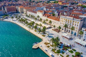 The aerial view of Dubrovnik, a city in southern Croatia fronting the Adriatic Sea, Europe.