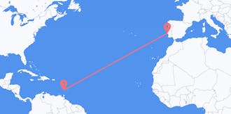 Flyreiser fra St. Vincent og Grenadinene til Portugal