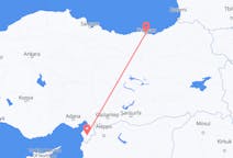 Lennot Trabzonista, Turkki Hatayn maakuntaan, Turkki