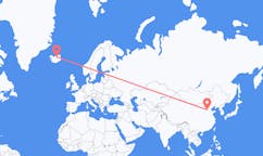 Lennot Shijiazhuangista, Kiina Akureyriin, Islanti