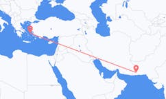 파키스탄 터뱃에서 출발해 그리스 이카리아에게(으)로 가는 항공편