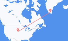 米国のノース プラットから、グリーンランドのナルサルスアクまでのフライト
