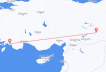 Lennot Diyarbakirista, Turkki Dalamanille, Turkki