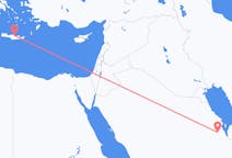 Lennot Hofufilta, Saudi-Arabia Heraklioniin, Kreikka