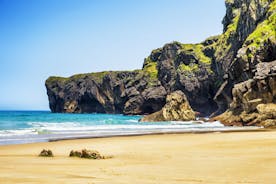 Photo of Ballota beach with the islet Castro, Llanes,  Spain.