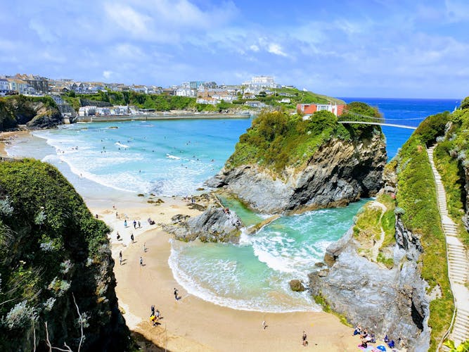 Photo of Newquay Beach on a hot summers day.