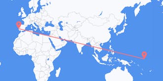 Flyreiser fra Kiribati til Portugal