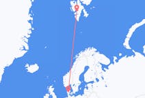 Flyreiser fra Svalbard, til Billund