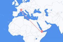 Lennot Jijigasta, Etiopia Touloniin, Ranska
