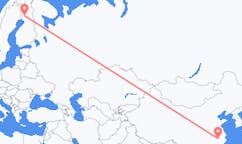 Flug frá Huangshan City, Kína til Rovaniemi, Finnlandi