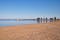 photo of an empty Nallikari beach at morning in Oulu, Finland.