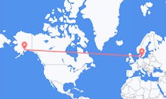 Flyreiser fra Kenai, USA til København, Danmark