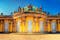 photo of Sanssouci Palace, the former summer palace of Frederick the Great, King of Prussia, in Potsdam, near Berlin, Potsdam, Germany.