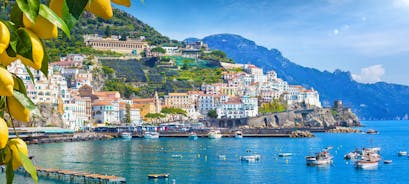 Photo of beautiful landscape of panoramic aerial view port of Genoa in a summer day, Italy.