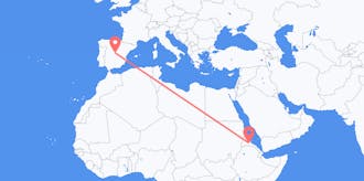 Flyg från Eritrea till Spanien