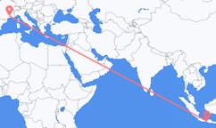 Flyreiser fra Yogyakarta, Indonesia til Nimes, Frankrike