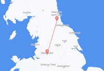 Vluchten van Manchester, Engeland naar Durham, Engeland
