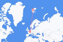 Flyreiser fra Svalbard, til Lyon