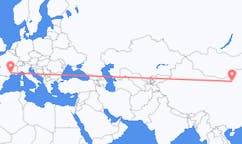 Flyreiser fra Baotou, Kina til Montpellier, Frankrike