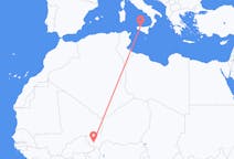 Flyreiser fra Niamey, til Palermo