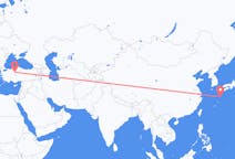 Lennot Yakushimasta, Kagoshimasta, Japani Ankaraan, Turkki