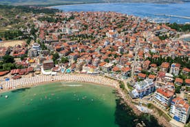 Photo of aerial view of Bulgarian town Sozopol.