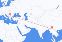 미얀마(버마) 라시오에서 출발해 세르비아 니시(Niš) 시로(으)로 가는 항공편
