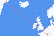 Voos de Dole, França para Kulusuk, Groenlândia