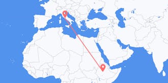 Flyreiser fra Etiopia til Italia