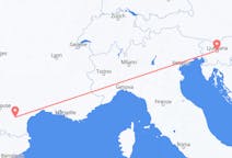 出发地 斯洛文尼亚卢布尔雅那目的地 法国卡尔卡松的航班