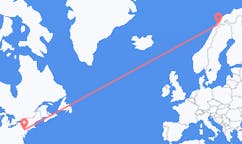 Loty z Allentown, Stany Zjednoczone do Narwiku, Norwegia