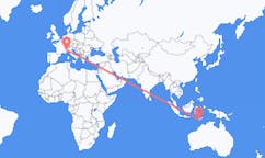 Flyrejser fra Kupang, Indonesien til Torino, Italien