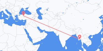 Flyrejser fra Myanmar (Burma) til Tyrkiet