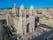 Old city center and Marseille Cathedral (Cathedrale Sainte-Marie-Majeure de Marseille). Top View.