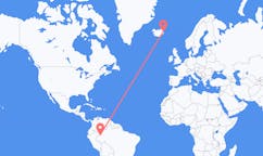 Flyreiser fra Leticia, Amazonas, Colombia til Egilsstaðir, Island