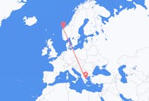 Voos de Ålesund, Noruega para Vólos, Grécia