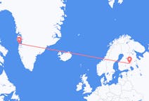 Voos de Aasiaat, Groenlândia para Joensuu, Finlândia