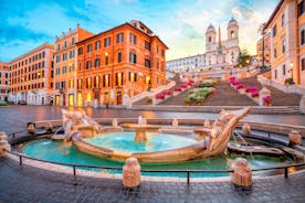 Photo of beautiful view of canal with statues on square Prato della Valle and Basilica Santa Giustina in Padova (Padua), Veneto, Italy.